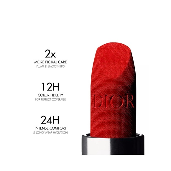 Dior Cream Pouch with Pink Embroidered Accents with Dior lipstick and Eye Liner - Picture 10 of 13